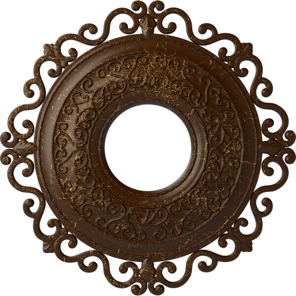 Ekena Millwork Orrington Ceiling Medallion (Canopies up to 6 1/4"), 22"OD x 6 1/4"ID x 1 3/4"P, Root Beer Crackle CM22ORRBC - main